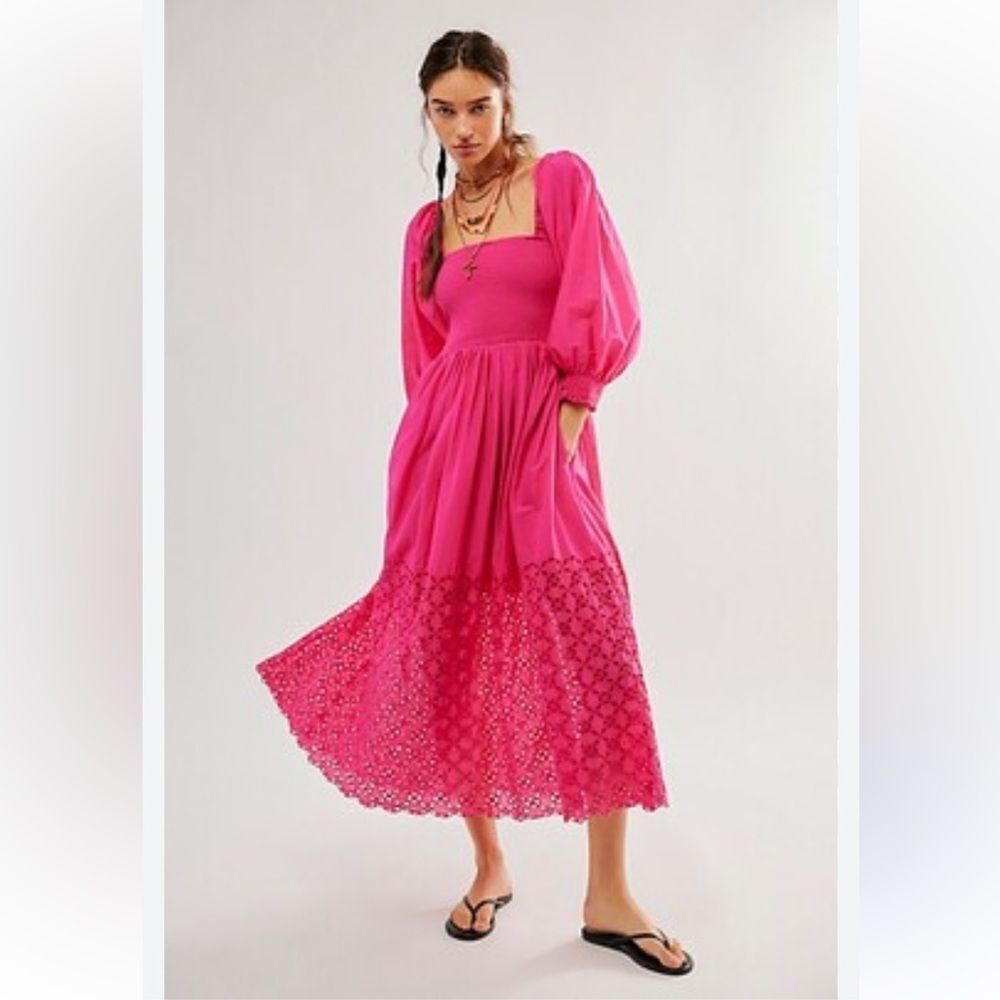 Free People XS Perfect Storm Midi in Hot Pink